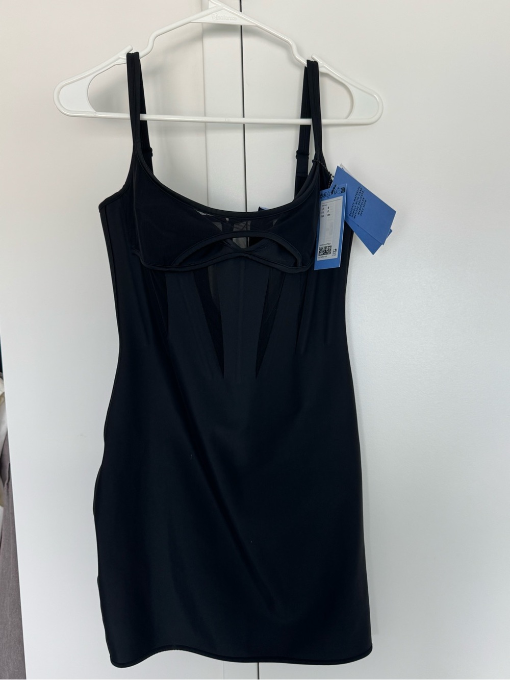 HM × Mugler Black Women's Mesh-Panel Tank Dress